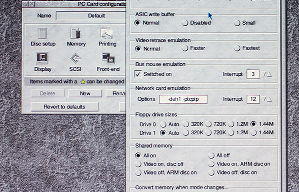 The Advanced Networking settings in !PCConfig