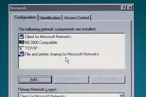 The Windows 95 network stack