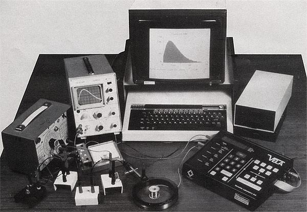 Statpack software shown measuring the effects of the activation of an electromagnetic coil