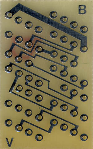 An original VELA to BBC Micro cable mapping PCB