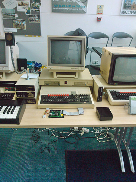 The BeebSID and in the background the two power outlets powering seven Acorn Computers