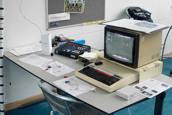 The VELA and BBC Micro rendering a graph of data captured by the VELA