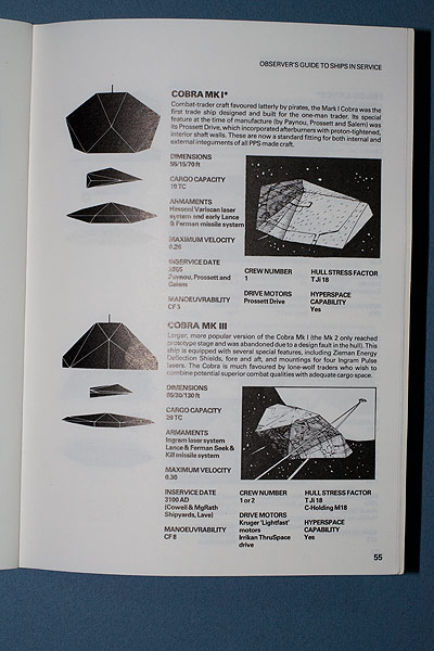 Acornsoft Elite Box - Observers guide to ships